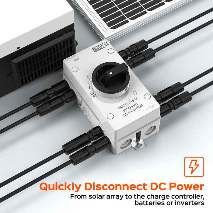 Solar PV DC Quick Disconnect Switch RS-i4, 1500Volt 32AMP, 4 Poles 2 String