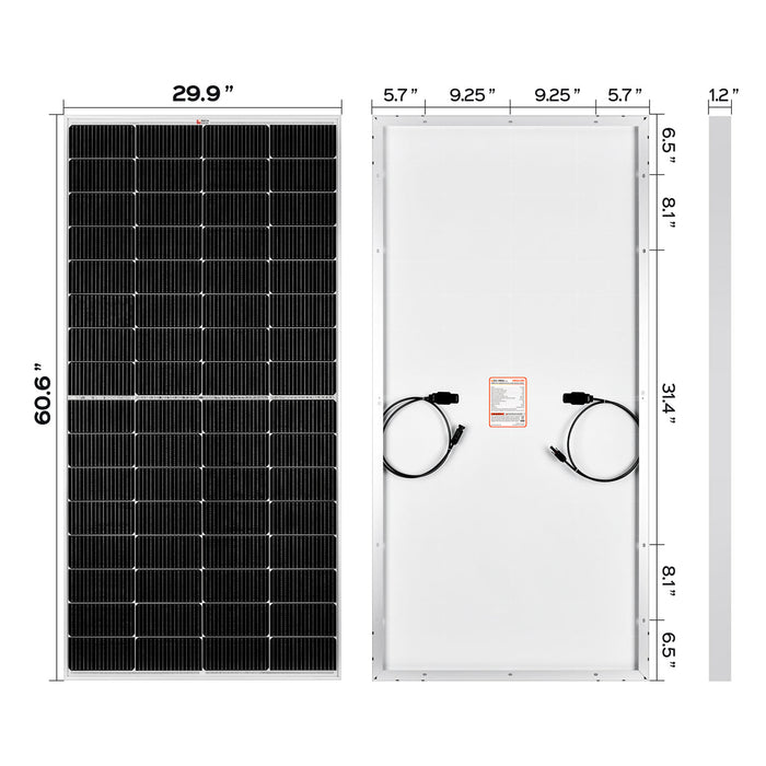 Rich Solar MEGA 250 Watt Monocrystalline Solar Panel | Best 12V Panel for RVs and Off-Grid | 25-Year Output Warranty | UL Certified| Choose Color Silver or Black