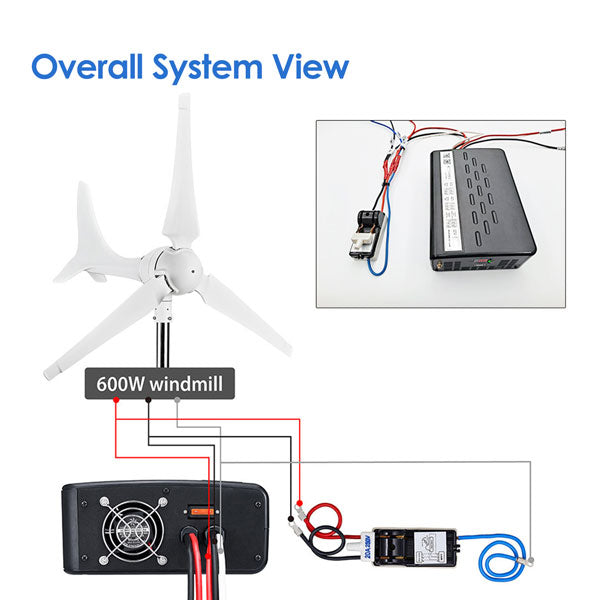 Automaxx Windmill 600W Wind Turbine Generator Kit - Bluetooth Version