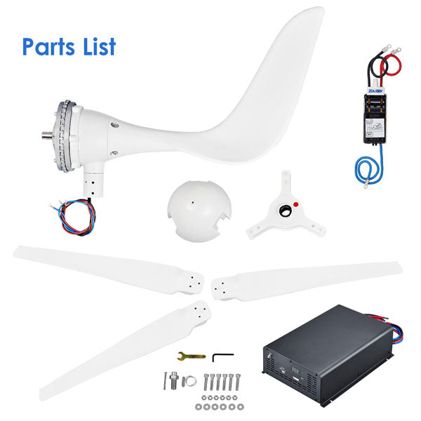 Automaxx Windmill 1500W Wind Turbine Generator Kit Bundle Set