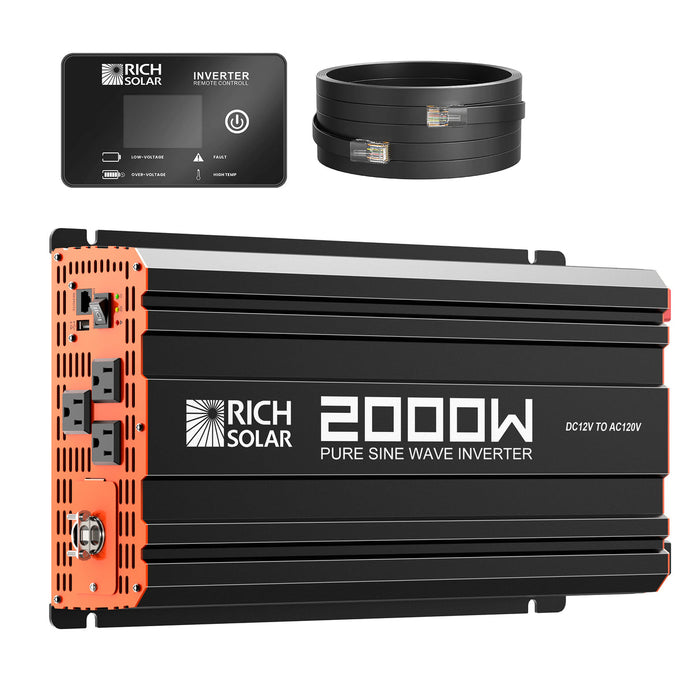 Rich Solar 2000 Watt 12 Volt Industrial Pure Sine Wave Inverter