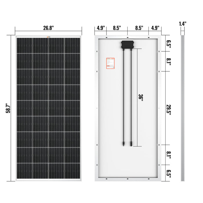 RICH SOLAR MEGA 200 Watt Monocrystalline Solar Panel | Best 12V Panel for RVs and Off-Grid