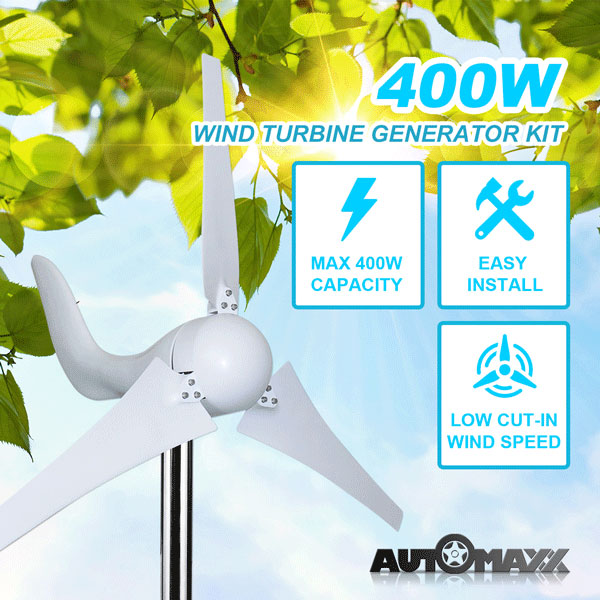 Automaxx Marine 400W Wind Turbine Generator Kit Bundle Set