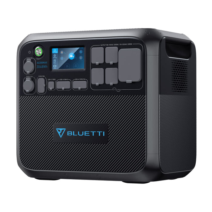 BLUETTI Portable Power Station AC200MAX, 2048Wh Solar Generator Expandable to 8192Wh, 5 2200W AC Outlets, LiFePO4 Battery for Camping, Emergency-BLUETTI