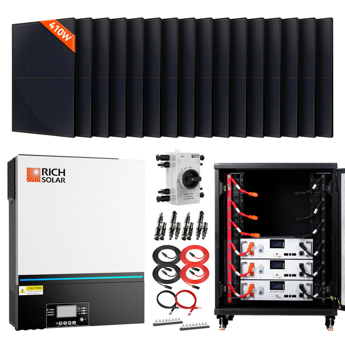 Rich Solar Complete Off-Grid Solar Kit RS-H6548 | 8000W PV Input 48V 120VAC Output + 6560(16x410) Watt Solar PV [KIT-SR0001]