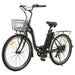 Ecotric 26inch Black Peacedove electric city bike with basket and rear rack-Ecotric