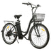 Ecotric 26inch Black Peacedove electric city bike with basket and rear rack-Ecotric