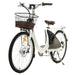 Ecotric 26inch White Lark Electric City Bike For Women with basket and rear rack-Ecotric