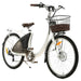 Ecotric 26inch White Lark Electric City Bike For Women with basket and rear rack-Ecotric