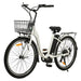 Ecotric 26inch White Peacedove electric city bike with basket and rear rack-Ecotric