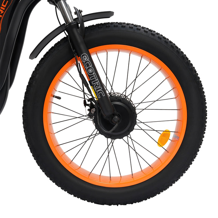 Ecotric 48V 24"x4.0 Front 20"x4.0 Rear Tires Tricycle electric bike with Front Basket + Rear Rack-Ecotric