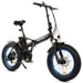 Ecotric 48V Fat Tire Portable and Folding Electric Bike with LCD display-Black and Blue-Ecotric