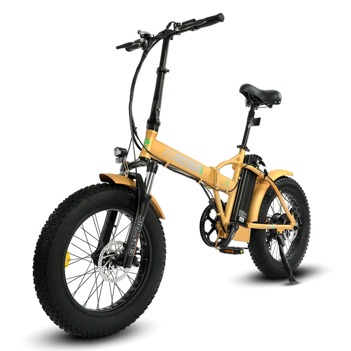 Ecotric 48V Gold portable and folding fat ebike with LCD display-Ecotric