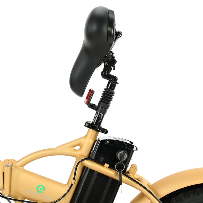 Ecotric 48V Gold portable and folding fat ebike with LCD display-Ecotric