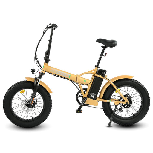 Ecotric 48V Gold portable and folding fat ebike with LCD display-Ecotric