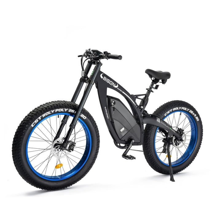 Ecotric 48v 17.5AH 1000W big fat tire ebike Bison-Matt Black-Ecotric