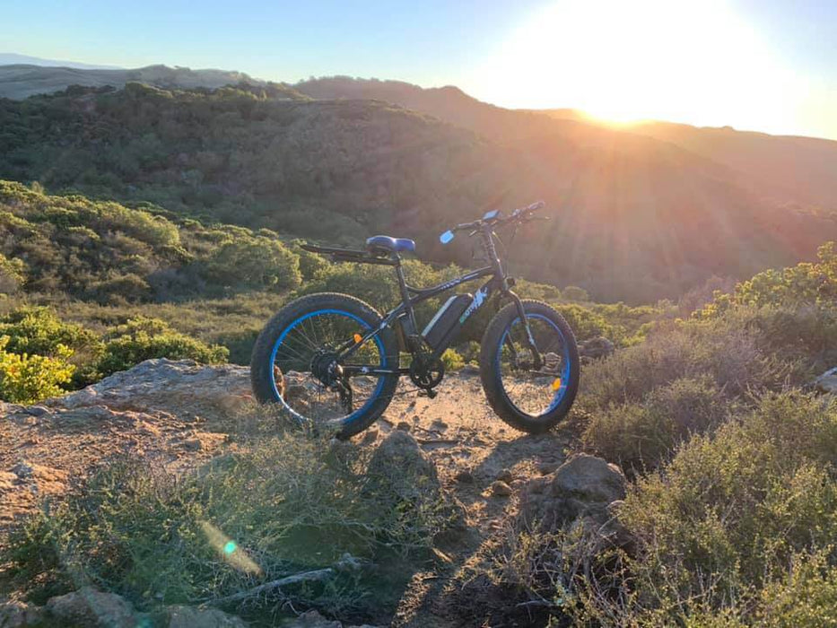 Ecotric Cheetah 26 Fat Tire Beach Snow Electric Bike - Blue-Ecotric