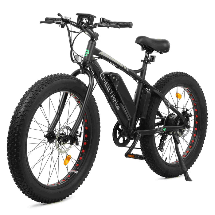 Ecotric Cheetah 26 Fat Tire Beach Snow Electric Bike-Matt Black-Ecotric