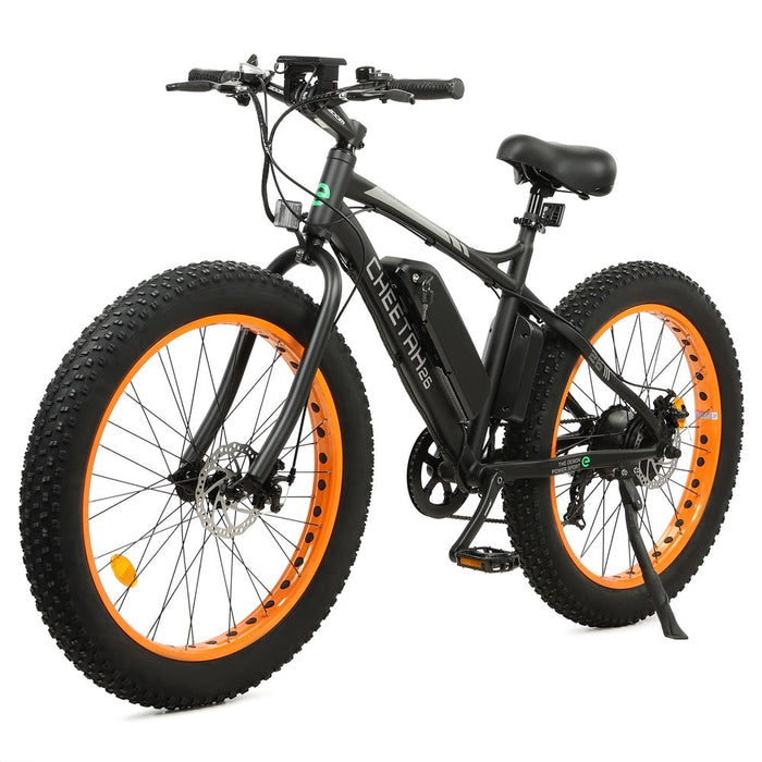 Ecotric Cheetah 26 Fat Tire Beach Snow Electric Bike-Orange-Ecotric