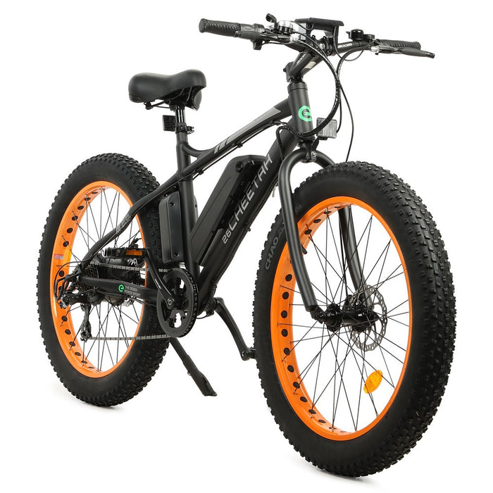 Ecotric Cheetah 26 Fat Tire Beach Snow Electric Bike-Orange-Ecotric