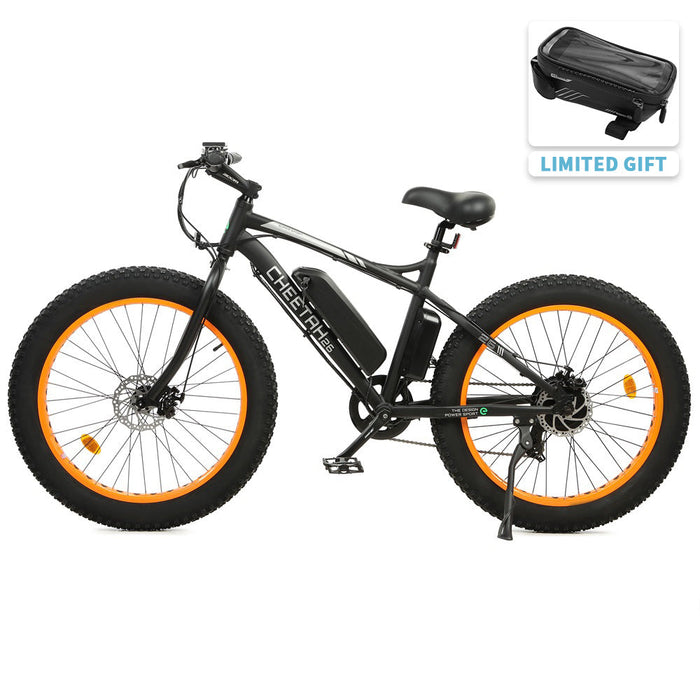 Ecotric Cheetah 26 Fat Tire Beach Snow Electric Bike-Orange-Ecotric