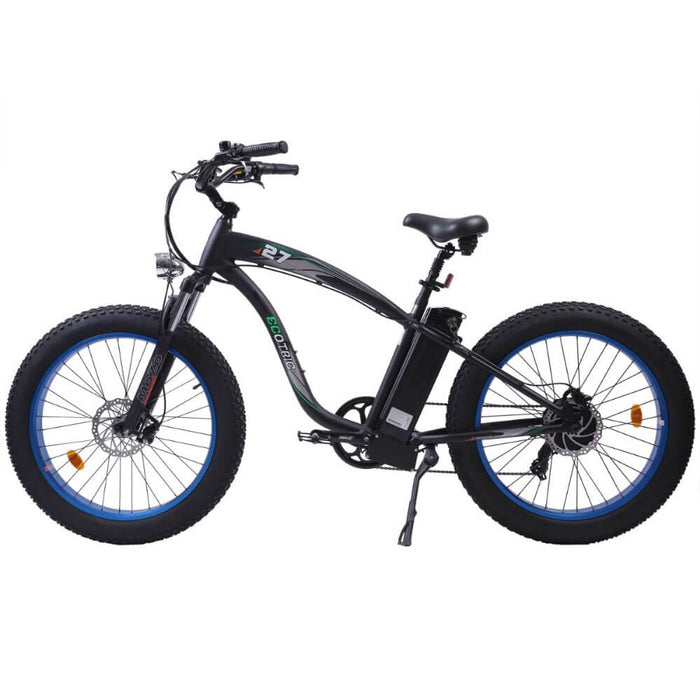 Ecotric Hammer Electric Fat Tire Beach Snow Bike-Blue-Ecotric