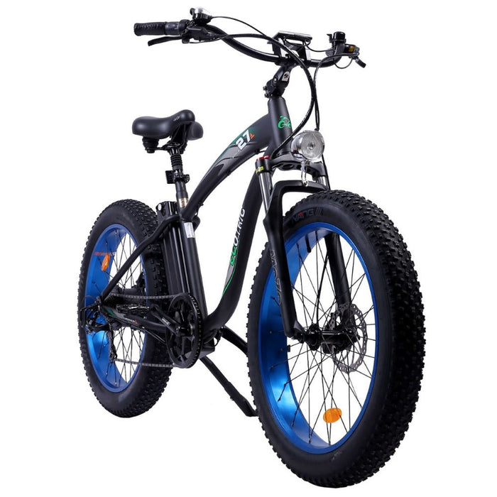 Ecotric Hammer Electric Fat Tire Beach Snow Bike-Blue-Ecotric