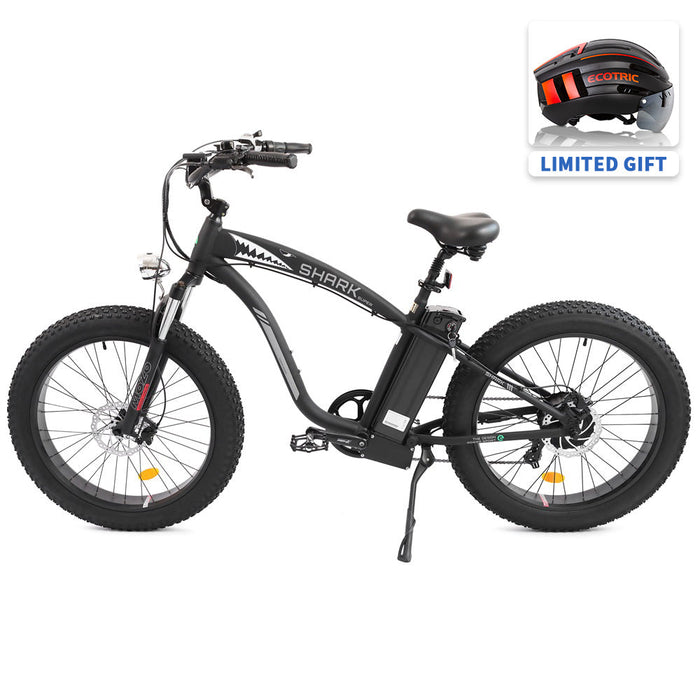 Ecotric Hammer Electric Fat Tire Beach Snow Bike-Matt Black-Ecotric