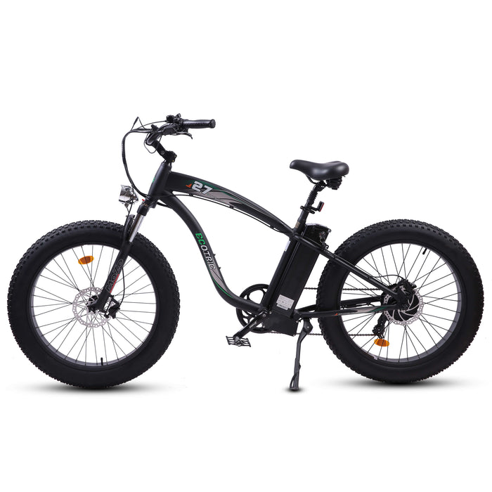 Ecotric Hammer Electric Fat Tire Beach Snow Bike-Matt Black-Ecotric