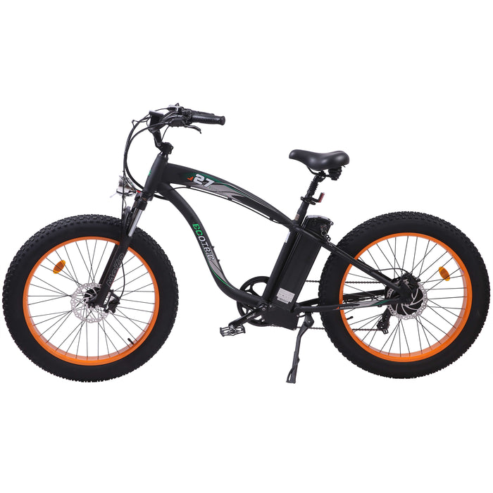 Ecotric Hammer Electric Fat Tire Beach Snow Bike - Orange-Ecotric