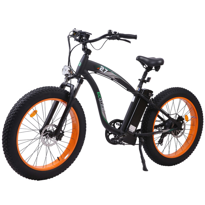 Ecotric Hammer Electric Fat Tire Beach Snow Bike - Orange-Ecotric