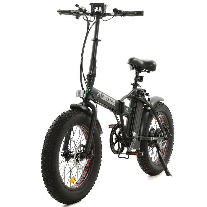 Ecotric Matt Black 48V portable and folding fat ebike with LCD display-Ecotric