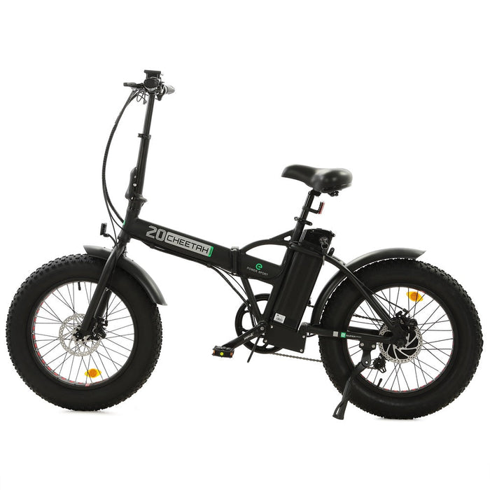 Ecotric Matt Black 48V portable and folding fat ebike with LCD display-Ecotric