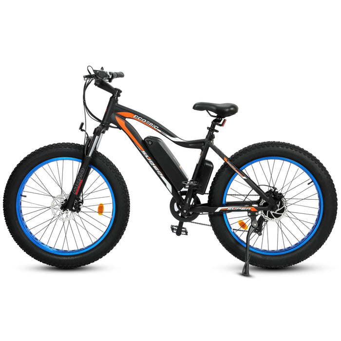 Ecotric Rocket Fat Tire Beach Snow Electric Bike - Blue-Ecotric