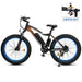 Ecotric Rocket Fat Tire Beach Snow Electric Bike - Blue-Ecotric