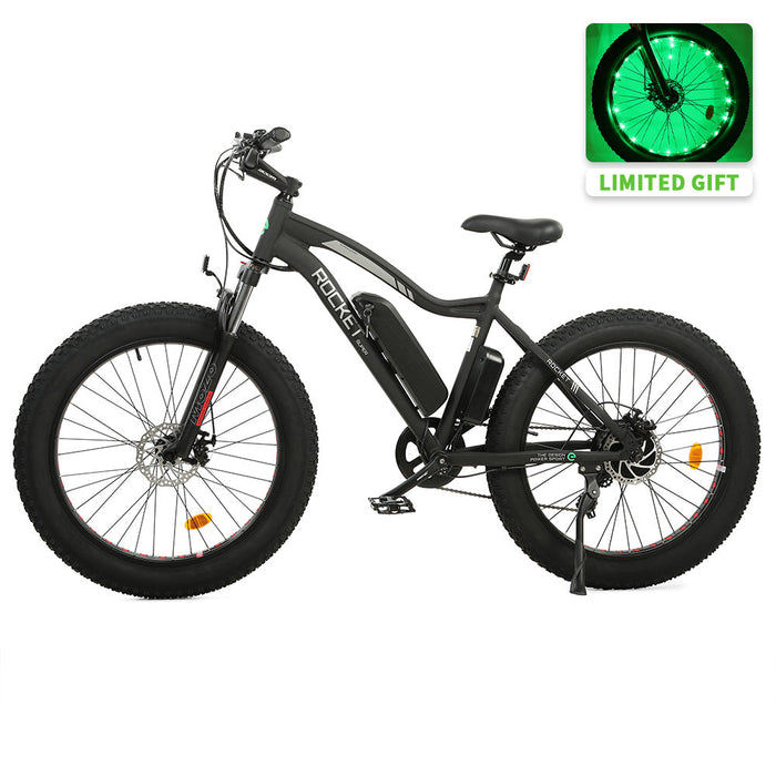 Ecotric Rocket Fat Tire Beach Snow Electric Bike - Matt Black-Ecotric