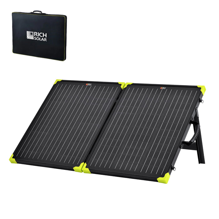 Rich Solar MEGA 100 Watt Portable Solar Panel Briefcase | Best 12V Panel for Solar Generators and Portable Power Stations | 25-Year Output Warranty