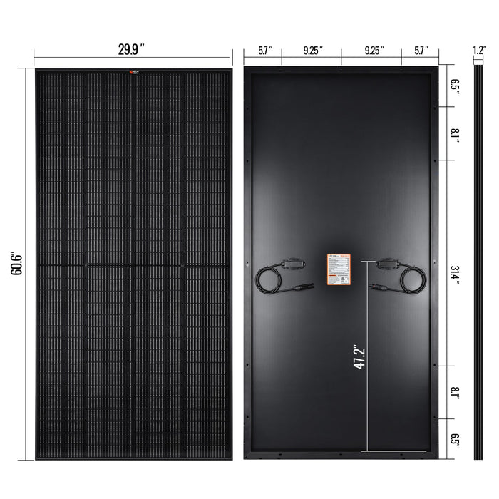 Rich Solar MEGA 250 PRO | 250 Watt Monocrystalline Solar Panel | Best 24V Panel for RVs and Off-Grid | 25-Year Output Warranty | Choose Color Silver or Black