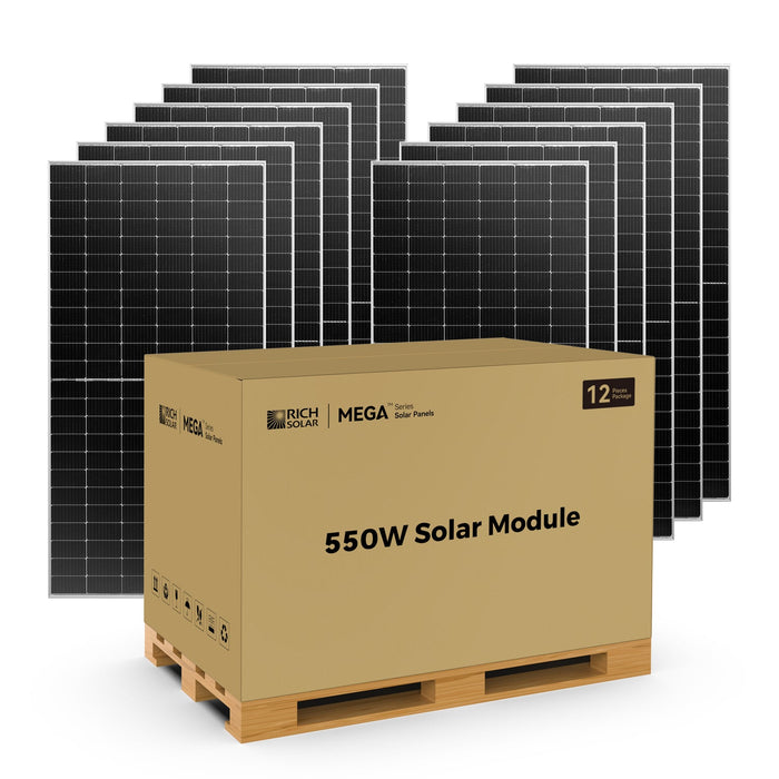 Rich Solar MEGA 550 | 550 Watt Bifacial Solar Panel | High Efficiency | Best Solar Panel for Grid-Tie and Off-Grid | UL Certified