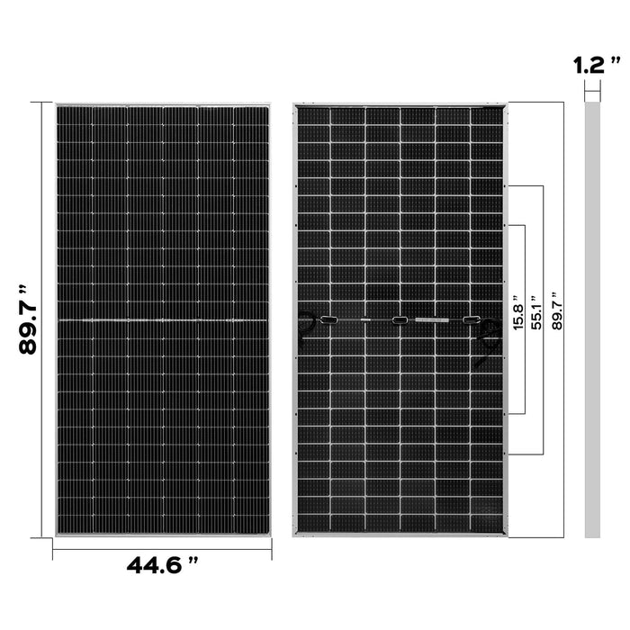 Rich Solar MEGA 550 | 550 Watt Bifacial Solar Panel | High Efficiency | Best Solar Panel for Grid-Tie and Off-Grid | UL Certified