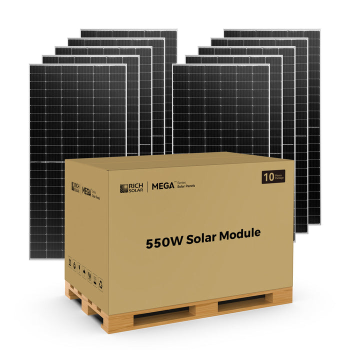 Rich Solar MEGA 550 | 550 Watt Bifacial Solar Panel | High Efficiency | Best Solar Panel for Grid-Tie and Off-Grid | UL Certified