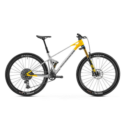 MONDRAKER - RAZE CARBON RR BIKE - SILVER-OHLINS YELLOW (TRAIL)-MONDRAKER