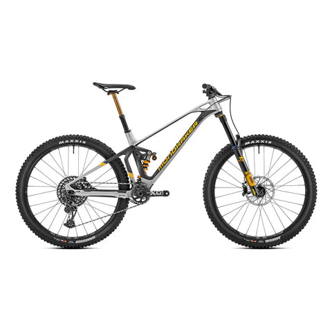 MONDRAKER - SUPERFOXY CARBON RR BIKE - SILVER/CARBON/YELLOW (SUPER ENDURO)-MONDRAKER