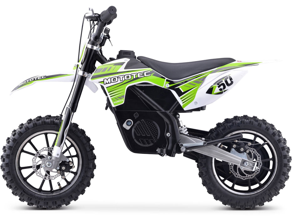 MotoTec 24v 500w Gazella Electric Dirt Bike Green-MOTOTEC