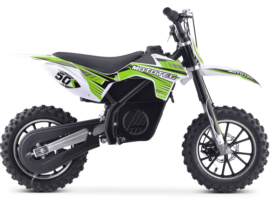 MotoTec 24v 500w Gazella Electric Dirt Bike Green-MOTOTEC