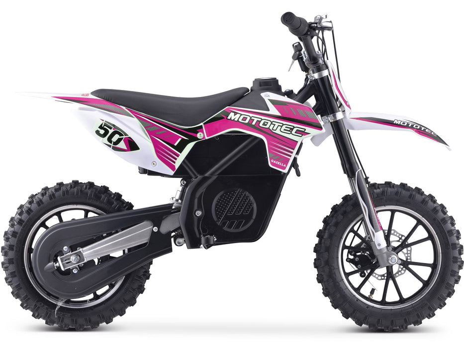 MotoTec 24v 500w Gazella Electric Dirt Bike Purple-MOTOTEC