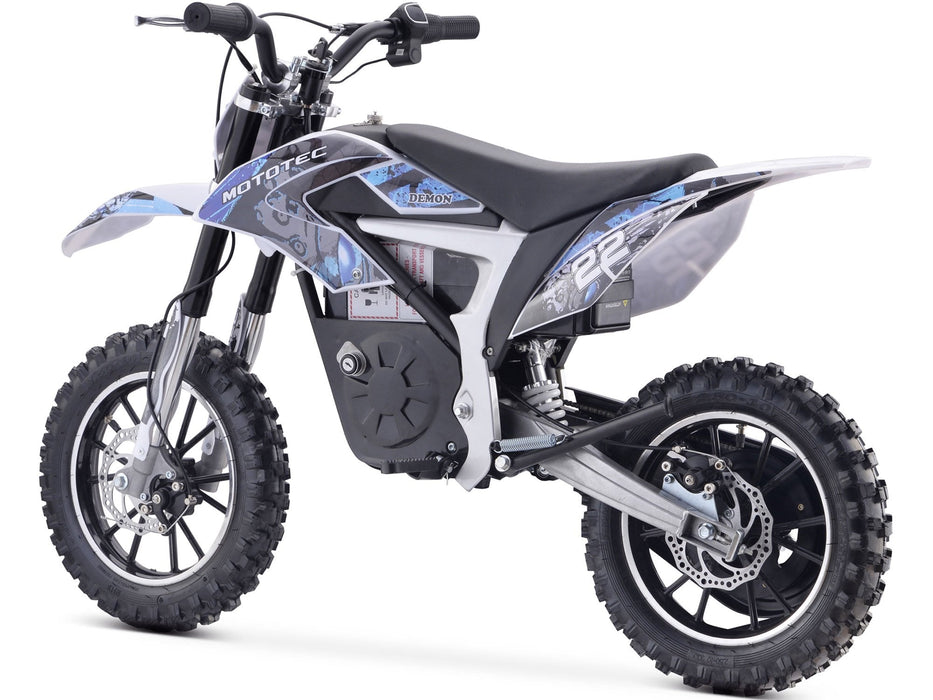 MotoTec 36v 500w Demon Electric Dirt Bike Lithium Blue-MOTOTEC