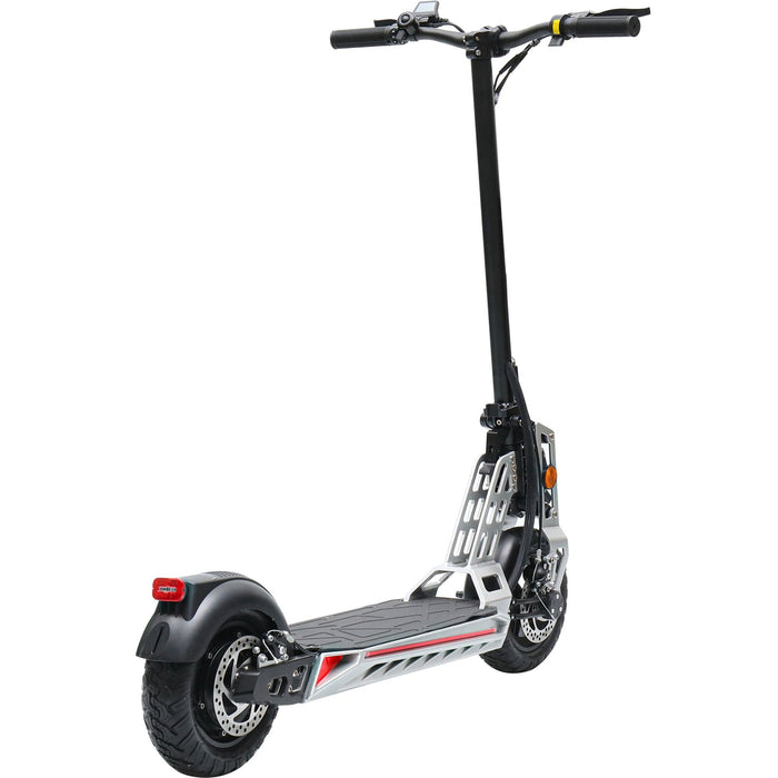 MotoTec Free Ride 48v 600w Lithium Electric Scooter Silver-MOTOTEC