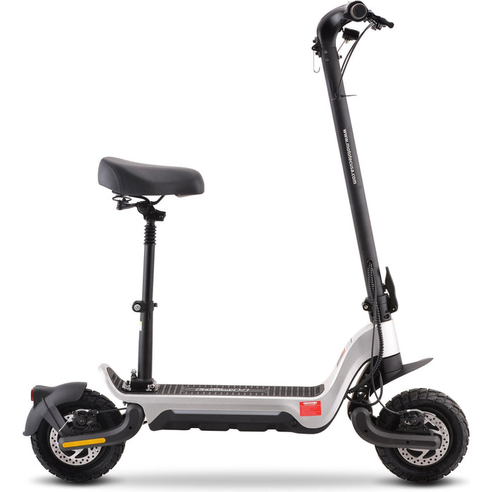 MotoTec Fury 48v 1000w Lithium Electric Scooter Silver-MOTOTEC