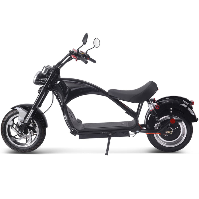 MotoTec Lowboy 60v 20ah 2500w Lithium Electric Scooter Black-MOTOTEC